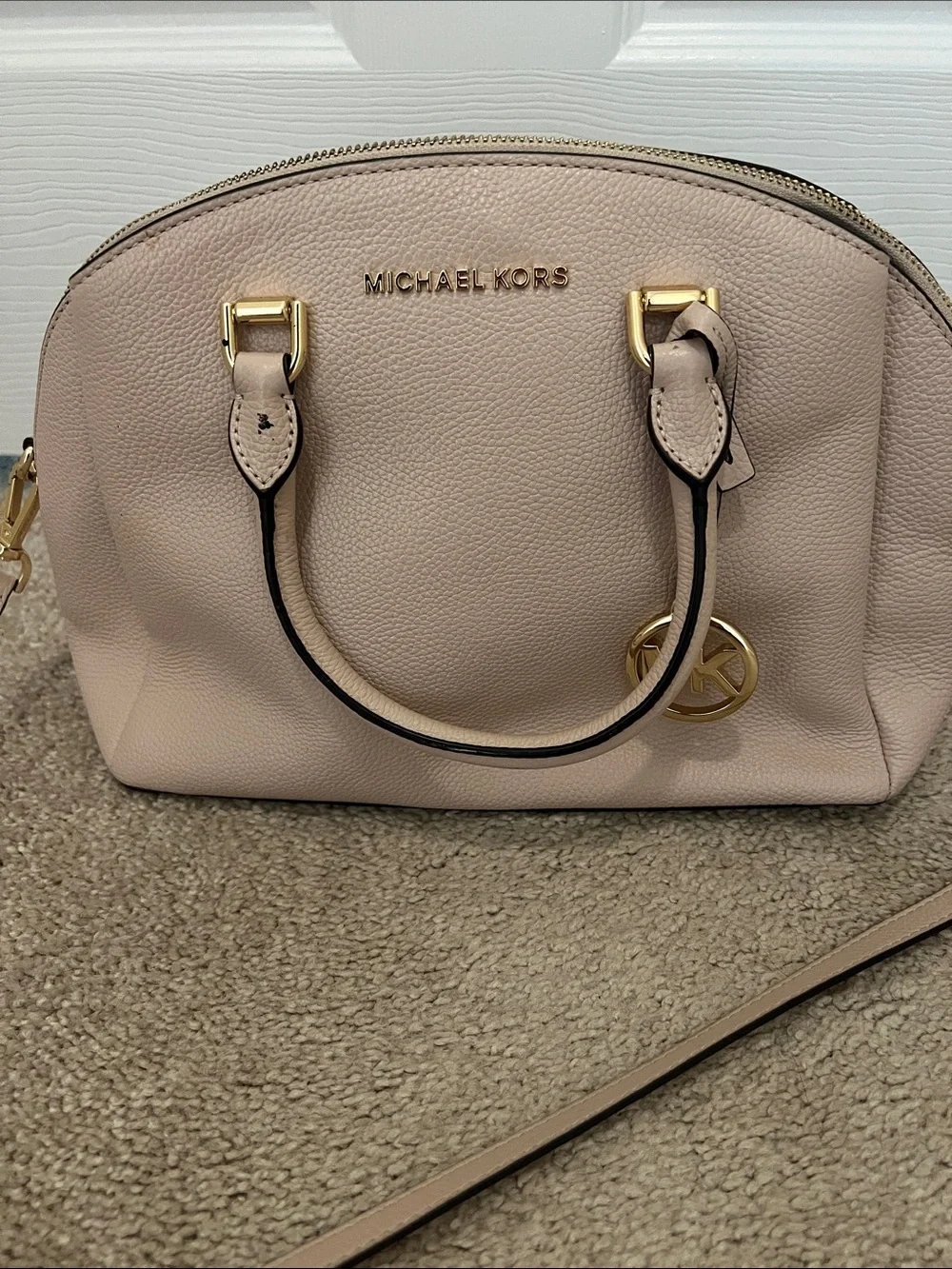 Michael Kors Light Blush Dome Crossbody Satchel